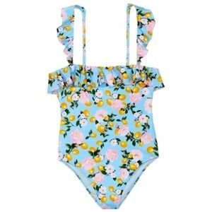 New! Victoria's Secret Floral Lemon Print Ruffled One Piece Swimsuit 3869